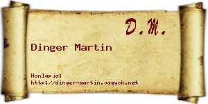 Dinger Martin névjegykártya